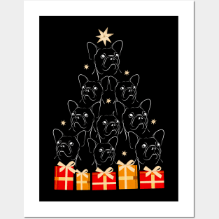 Frenchie Xmas Tree French Bulldog Lovers Christmas Vibes Posters and Art